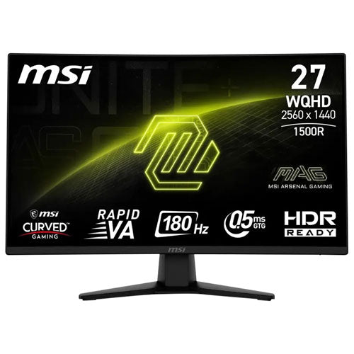 MSI 27" WQHD 180Hz 0.5ms Curved LED Gaming Monitor (MAG 274CQFB E18) - Metallic Black