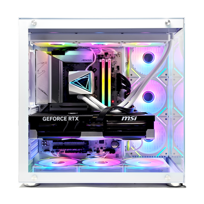 Uniway Gaming PC - White - AMD Ryzen 7-5700X, RTX 5060, 32 GB RAM, 1 TB NVMe SSD, AIO Liquid Cooler, Windows 11 Pro